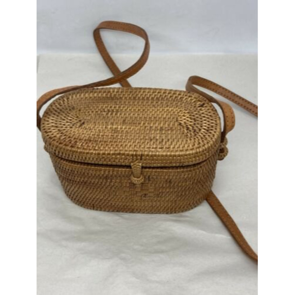 COPY - Two Cranes New Oval Vintage Straw Cross Body  Purse Handbag NWOT - Picture 6 of 12
